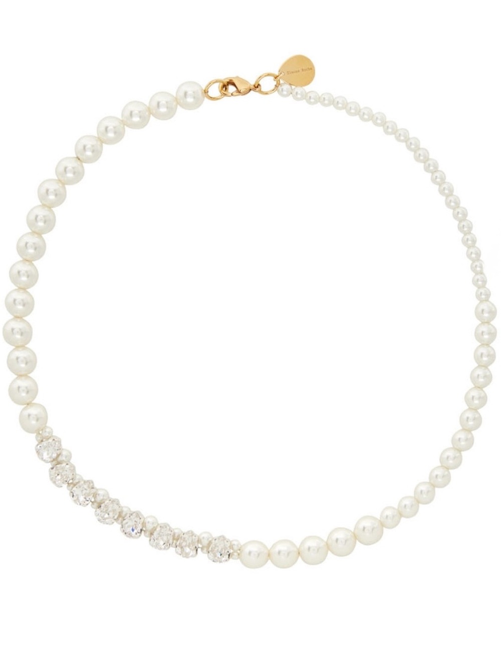 Simone Rocha Faux Pearl and Crystal Necklace - White and Gold